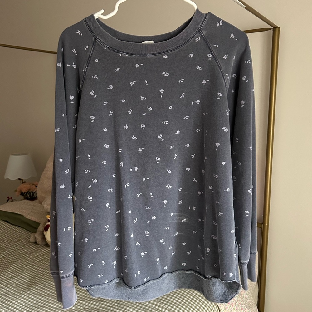 Gray Floral Sweatshirt